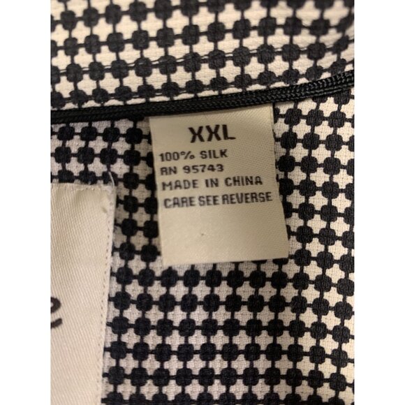 Vintage Silk Houndstooth Button Up Shirt Size XXL - Picture 5 of 10
